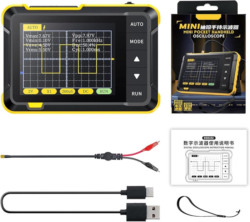 Handheld Digital Oscilloscope 200Khz Bandwidth Automotive Electronics Tester Waveform Generator - Image 1